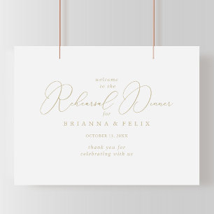 Guld Classy Chic Rehearsal Dinner Välkommen Poster