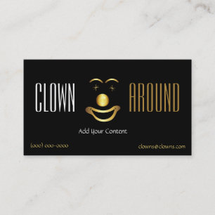 Guld Classy Clown Logotyp Visitkort