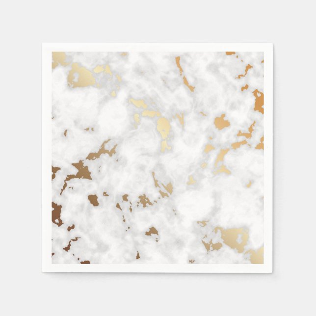 Guld Classy Marble-stenskonstruktion Pappersservett (Framsidan)