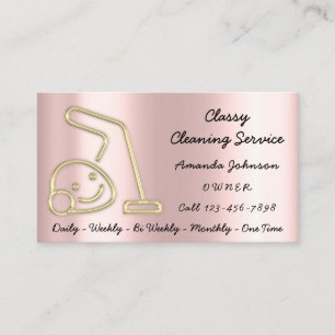 Guld Classy Städning Maid Vacuum Cleaner Visitkort