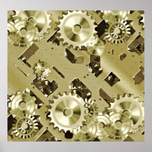 Guld Clockwork-kontroller 2 Poster