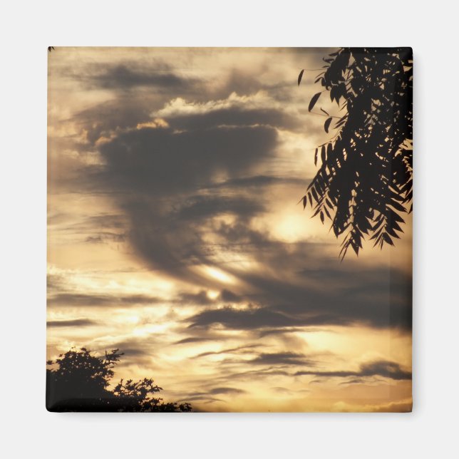 Guld Clouded Sunrise Magnet (Framsidan)