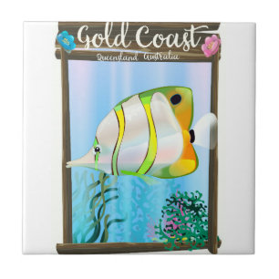 Guld Coast Australien resaffisch. Kakelplatta