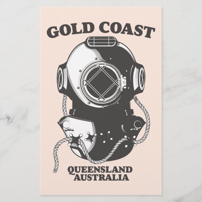 Guld Coast Queensland Australien dykning affisch Brevpapper (Framsida)