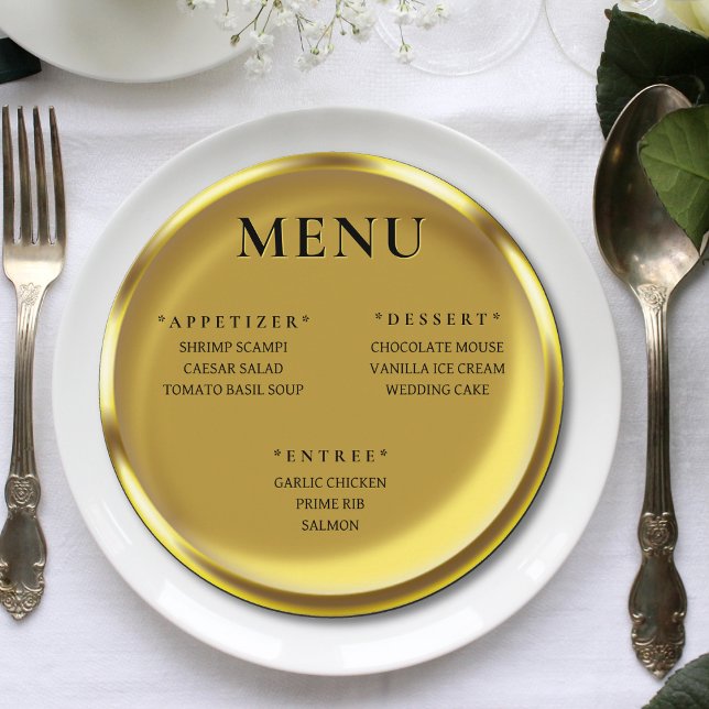 Guld Coin Elegant Luxury bröllopsmottagning Meny (Gold Coin Elegant Luxury Wedding Reception Menu)