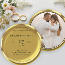 Guld Coin Elegant Photo Bröllop