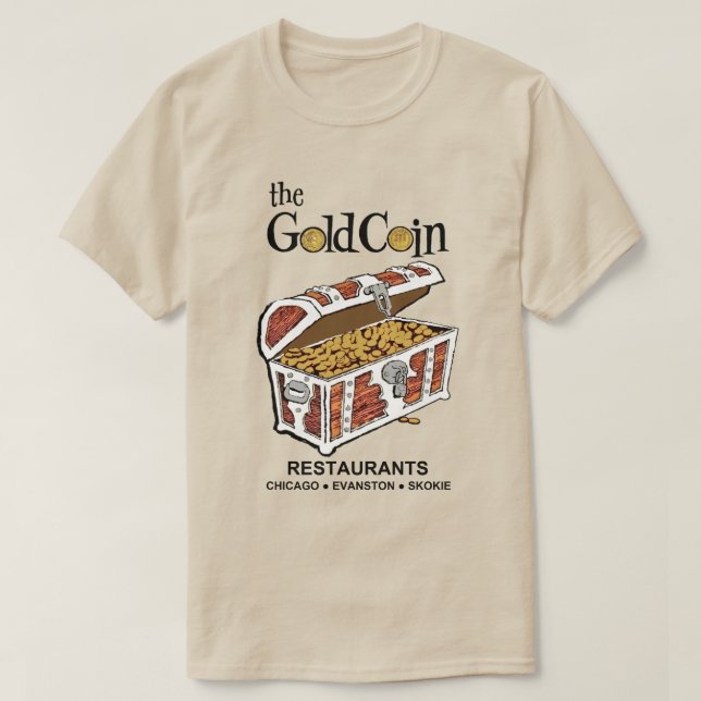 Guld Coin Restaurants, Chicago, Evanston, Skokie T Shirt (Design framsida)