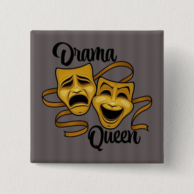 Guld Comedy and Tragedy Theater Masks Drama Queen Knapp (Framsida)
