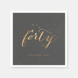 Guld Confetti 40:e födelsedagen Party Pappersservett