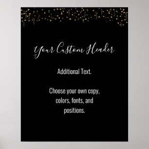 Guld Confetti Avslappnad Black gör det själv själv Poster