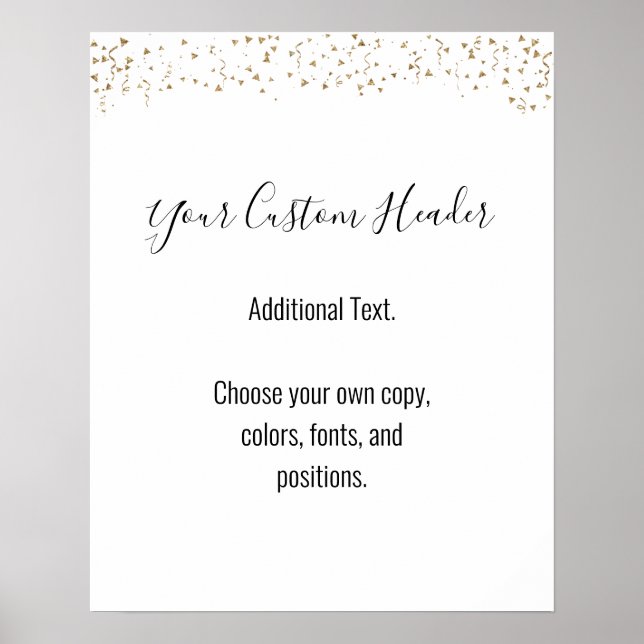 Guld Confetti-Avslappnaden gör det till ditt eget  Poster (Framsidan)