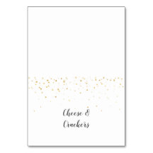 Guld Confetti Baby Shower Buffet Food Labels