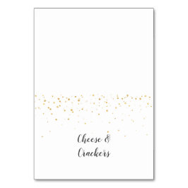 Guld Confetti Baby Shower Buffet Food Labels Bordsnummer