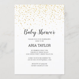 Guld Confetti Baby Shower Inbjudningar