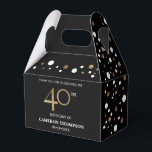 Guld Confetti Black 40-årsdagars favoritruta Presentaskar<br><div class="desc">Fira en milstolpe-födelsedag i stil med vår Guld Confetti Black 40:e födelsedagsfavoritlåda! Den här chicen och klassiska designen har en sofistikerad kombination av guld, svart och vit konfetti, som anger perfektens tonläge för en fantastisk 40-årsdag för firande. Anpassa och anpassa den här förmånslådan med namn på födelsedagskalendern och datumet party...</div>