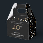 Guld Confetti Black 40-årsdagars favoritruta Presentaskar<br><div class="desc">Fira en milstolpe-födelsedag i stil med vår Guld Confetti Black 40:e födelsedagsfavoritlåda! Den här chicen och klassiska designen har en sofistikerad kombination av guld, svart och vit konfetti, som anger perfektens tonläge för en fantastisk 40-årsdag för firande. Anpassa och anpassa den här förmånslådan med namn på födelsedagskalendern och datumet party...</div>