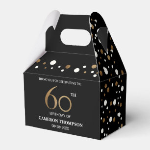 Guld Confetti Black fyller 60 år Presentaskar