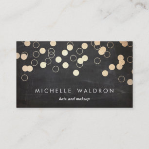 Guld Confetti Black Makeup Artist Visitkort