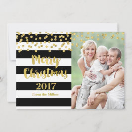 Guld Confetti Black Rand God jul 2017 Julkort