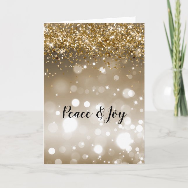Guld Confetti Bokeh inspirational Kort (Framsida)