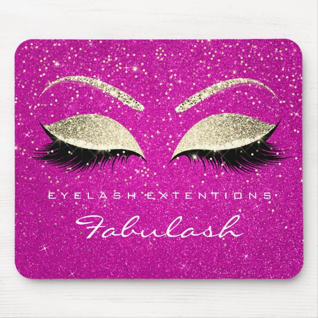 Guld Confetti Branding Beauty Shock rosa Lash Musmatta (Framsidan)