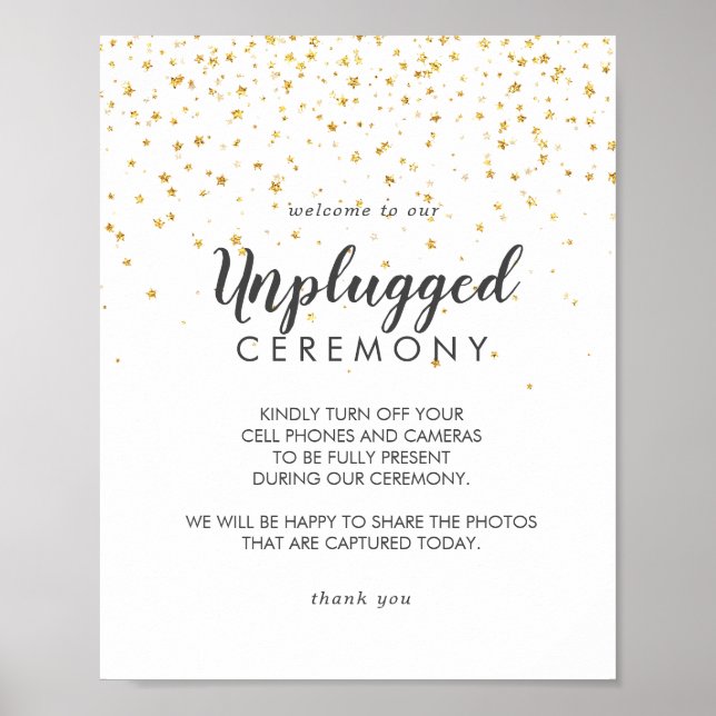 Guld Confetti Bröllop har inte anslutit sig till C Poster (Framsidan)