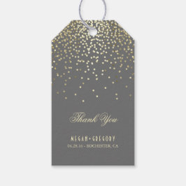 Guld Confetti Bröllop Tack Presentetikett
