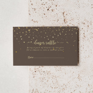 Guld Confetti Brown Diaper Raffle Biljett Tilläggskort