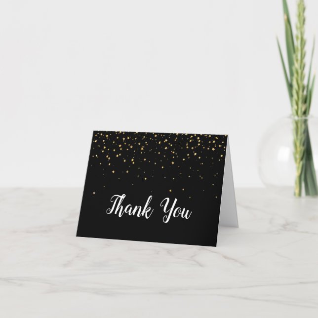 Guld Confetti Calligraphy|Black Gift Tack (Framsida)