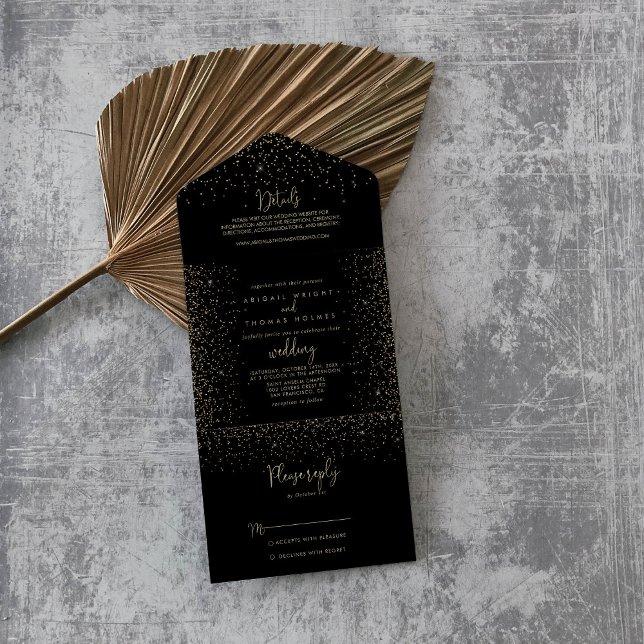 Guld Confetti Calligraphy Finare Script Bröllop (Skapare uppladdad)