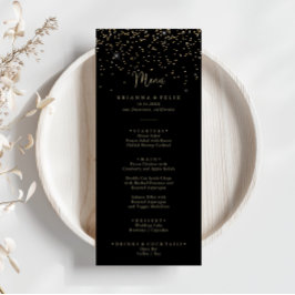 Guld Confetti Calligraphy Finare Script Dinner Men Meny