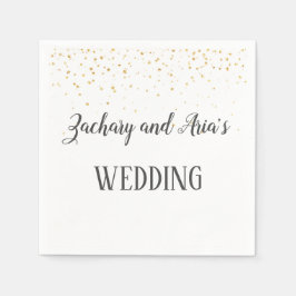 Guld Confetti Calligraphy Napkins Pappersservett
