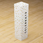 Guld Confetti Celebrate Presentask För Vinflaska<br><div class="desc">Guld konetti firar vin box. Perfekt Glitz för jul,  bröllop eller årsdag</div>