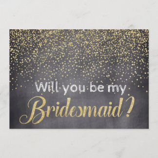 Guld Confetti Chalkboard... Inbjudningar