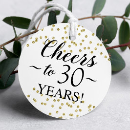 Guld Confetti Cheers till 30 års favorittaggar Gåvor Etiketter
