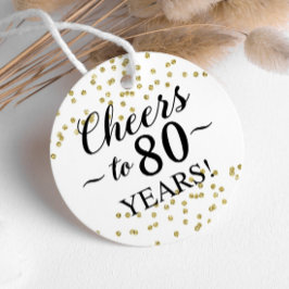 Guld Confetti Cheers till 80 års favorittaggar Gåvor Etiketter