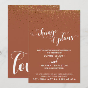 Guld Confetti Cinnamon Stick Byte av plankort Inbjudningar