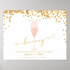 Guld Confetti Elegant Champagne Bröllop Poster