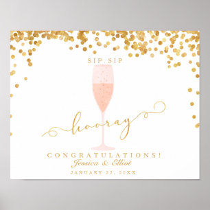 Guld Confetti Elegant Champagne Bröllop Poster