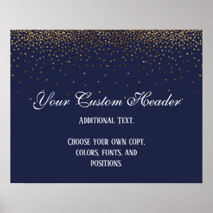 Guld Confetti Elegant flottan gör det själv Bröllo Poster