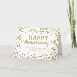 Guld Confetti Employee-årsjubileum Card Kort