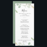 Guld Confetti Eucalyptus Foliage Dinner Menu Meny<br><div class="desc">Det här guld-konkotti-eucalyptus-serveringskortet är perfekt för ett rustiskt bröllop. Konstruktionen har vattenfärgen eucalyptus grönt foliage med guld konetti. Den här menyn kan användas för bröllopsmottagning,  repetitionsmiddag,  möhippa eller vilken händelse som helst.</div>