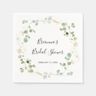 Guld Confetti Eucalyptus Foliage Möhippa Pappersservett