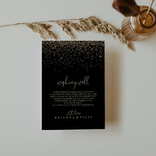 Guld Confetti Finare-skript, Bröllop Wishing-brunn Tilläggskort