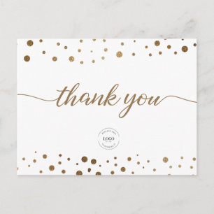 Guld Confetti firande Business logotyp Vykort