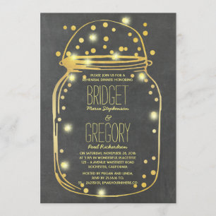 Guld Confetti Fireflies Mason Burk Rehearsal Midda Inbjudningar
