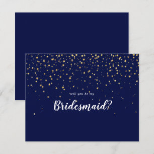 Guld Confetti Flottan kommer att bli min bridesm Anteckningskort