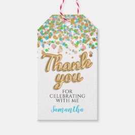 Guld Confetti Gift-Märkre Presentetikett