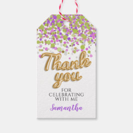 Guld Confetti Gift-Märkre Presentetikett