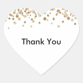 Guld Confetti Glam Glitter Hjärtformat Klistermärke